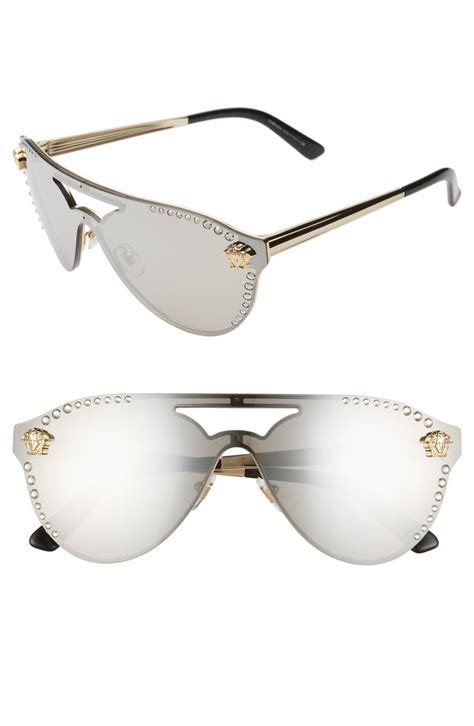 medusa 60mm crystal shield sunglasses versace on person|Versace Medusa sunglasses men's.